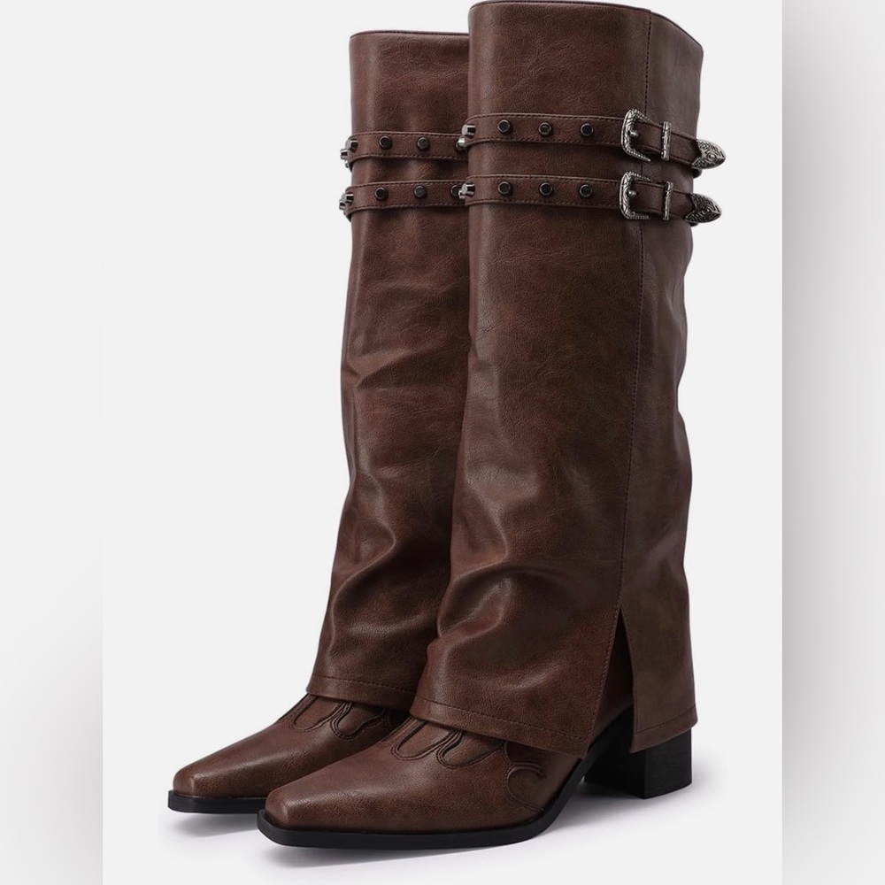 Brown Over the Knee Boots - Picture 4 of 6